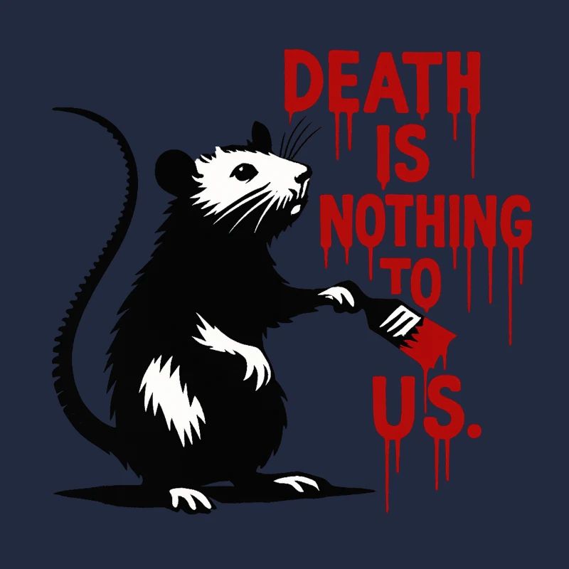 Ratte mit Blutschrift Todesbotschaft