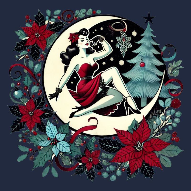 Mondschein Pinup Weihnachtskranz