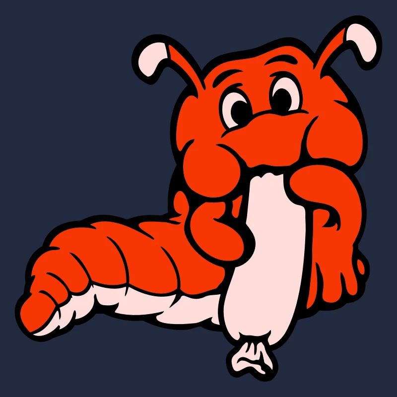 Caterpillar Worm Happy Eats Sausage Sausage Hot Dog