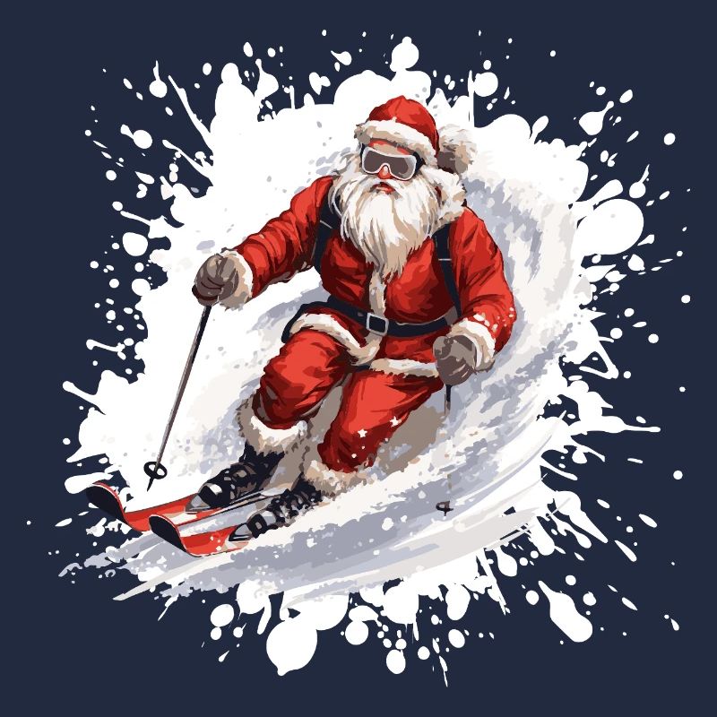 Weihnachtsmann Ski Skifahren