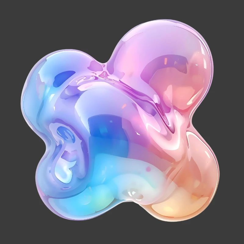 Glossy Pastel Abstract Bubble Design