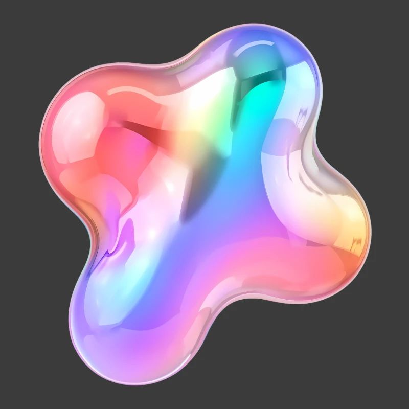 Regenbogen Glänzendes abstraktes Blob-Design