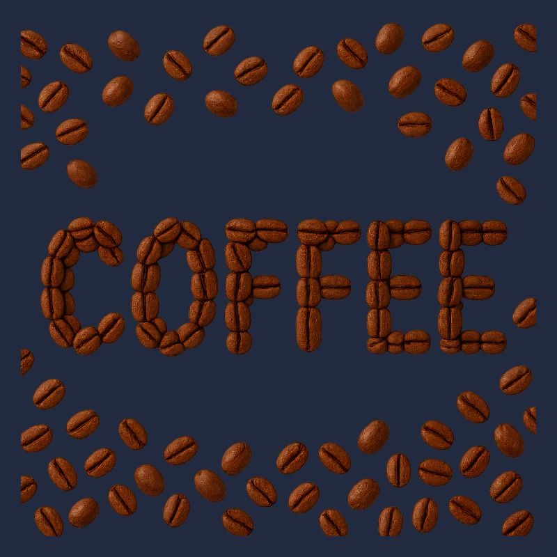 Kaffeebohnen Wortdesign