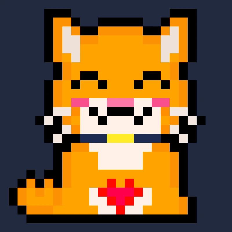 Chat pixel avec cœur