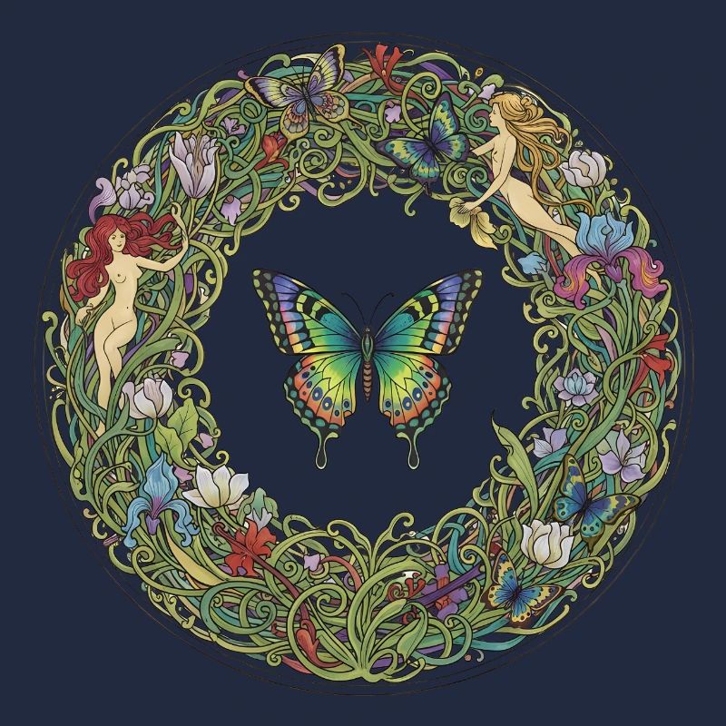 Flower Circle Butterfly Dream Image