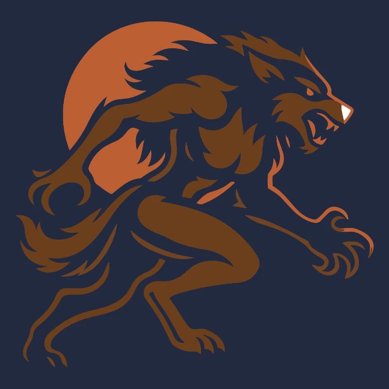 Brauner Wolf im Sturm