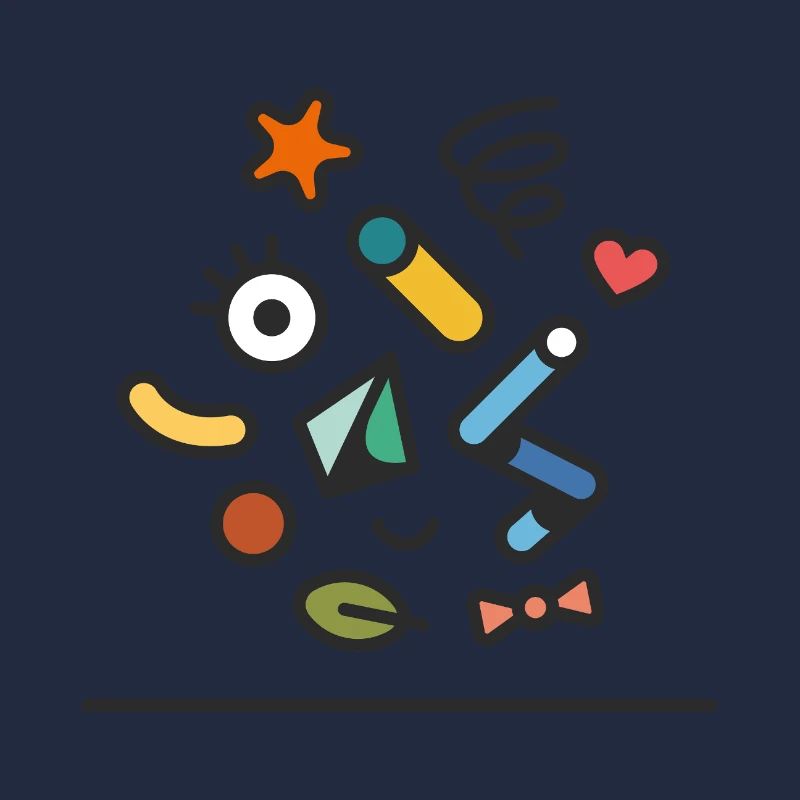 Doodle coloré abstrait Joyeux
