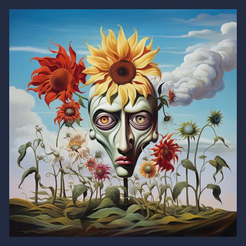 Surreales Sonnenkopf-Gesicht