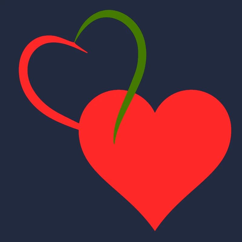 Rotes und grünes Herz