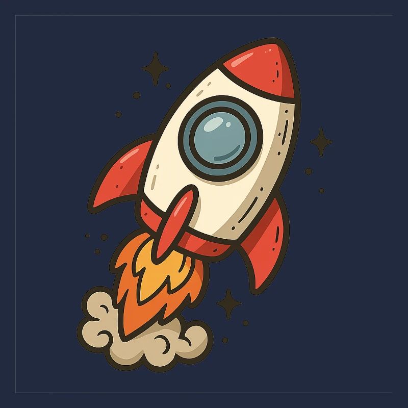 Space cartoon rocket