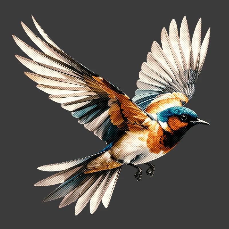 Lebendige Pop-Art mit fliegendem Vogel