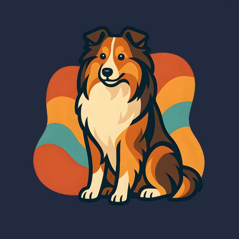 Lebhafter Shetland-Schäferhund Sunburst