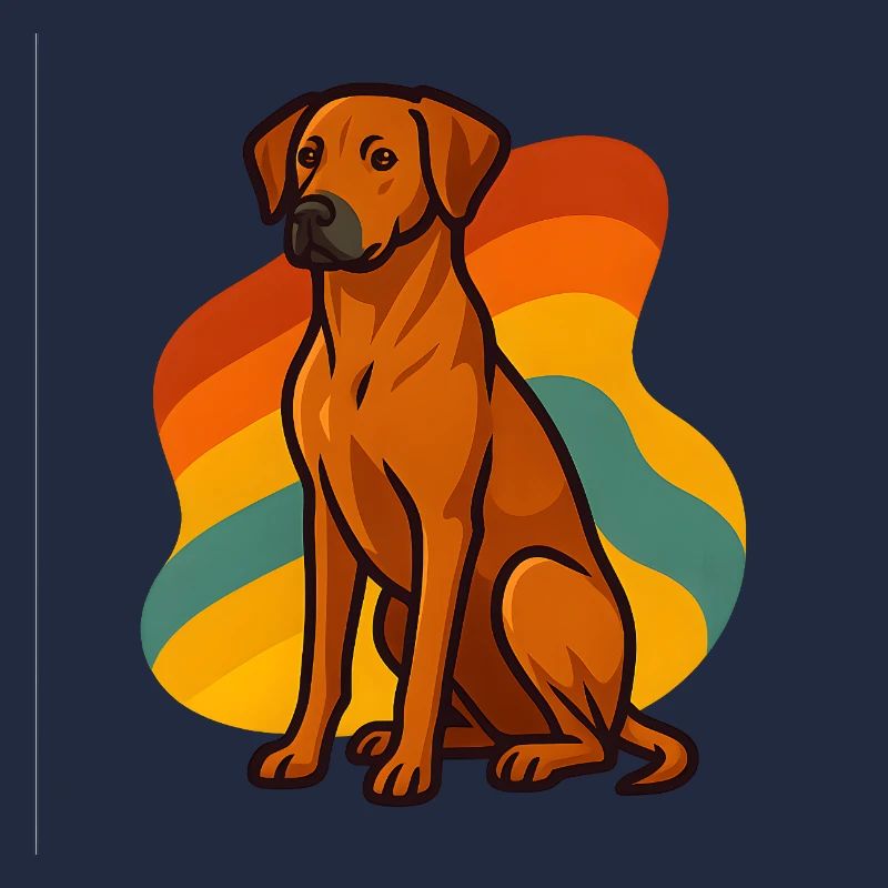 Retro Rhodesian Ridgeback Hund