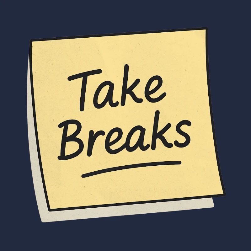 Take Breaks Sticky Note Reminder