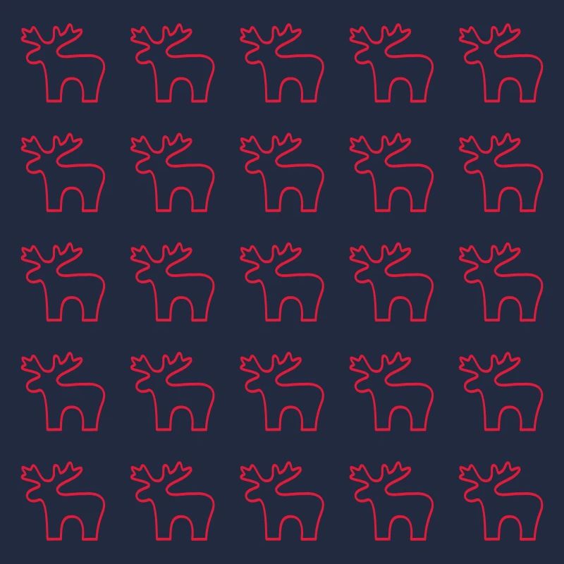 Red Reindeer Silhouette Pattern