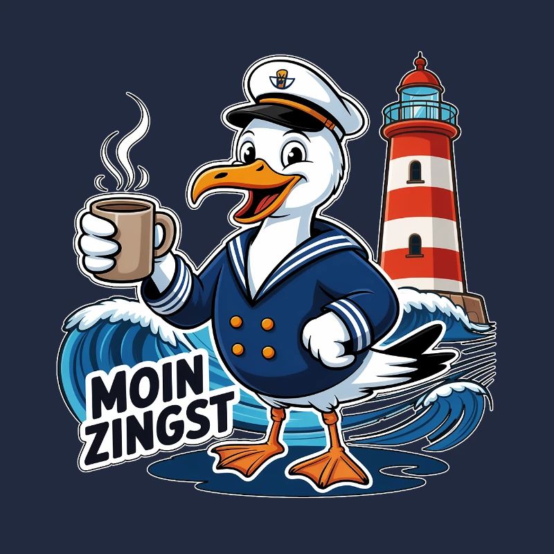 Moin Zingst – Maritime Möwe Küsten Humor