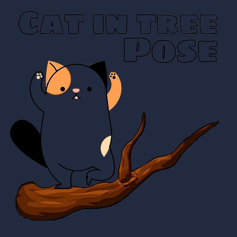Chat dans la posture de l’arbre