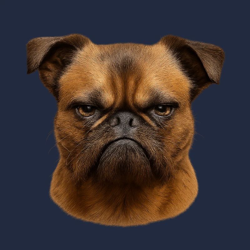Grim Pug Head Illustration