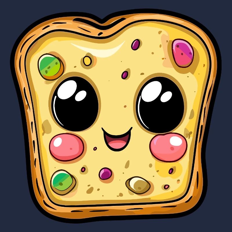 Kawaii Pizzastück Gesicht