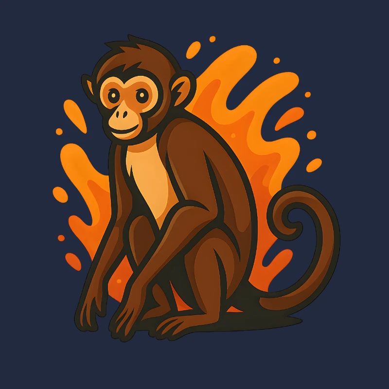 Klammeraffe in Flammender Aura