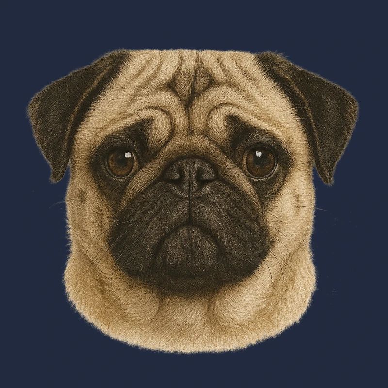 Pug Face Portrait Illustration