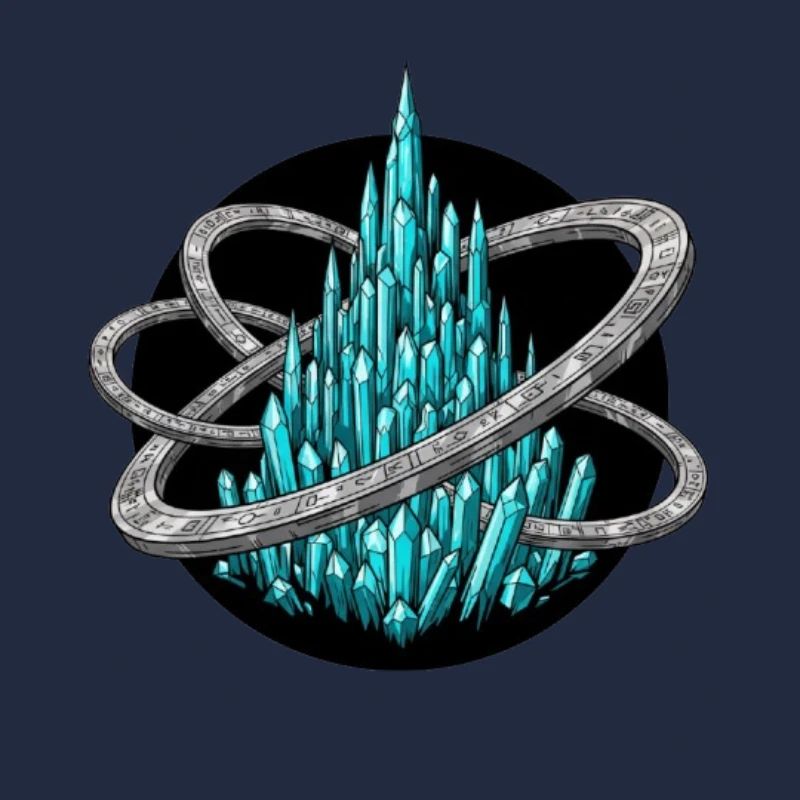 Azure Turquoise Crystal Orbit