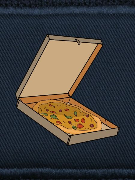 Pizzakarton-Pop-Art-Stück