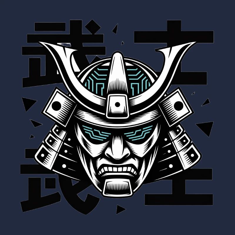 Futurist Samurai Mask Glyph