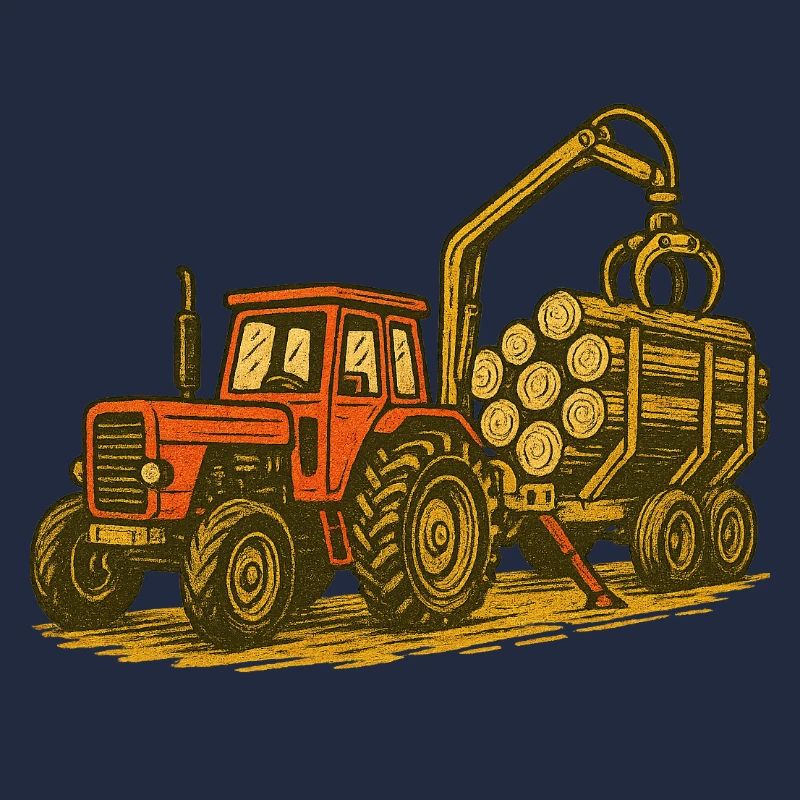 Forest Tractor with Timber Load