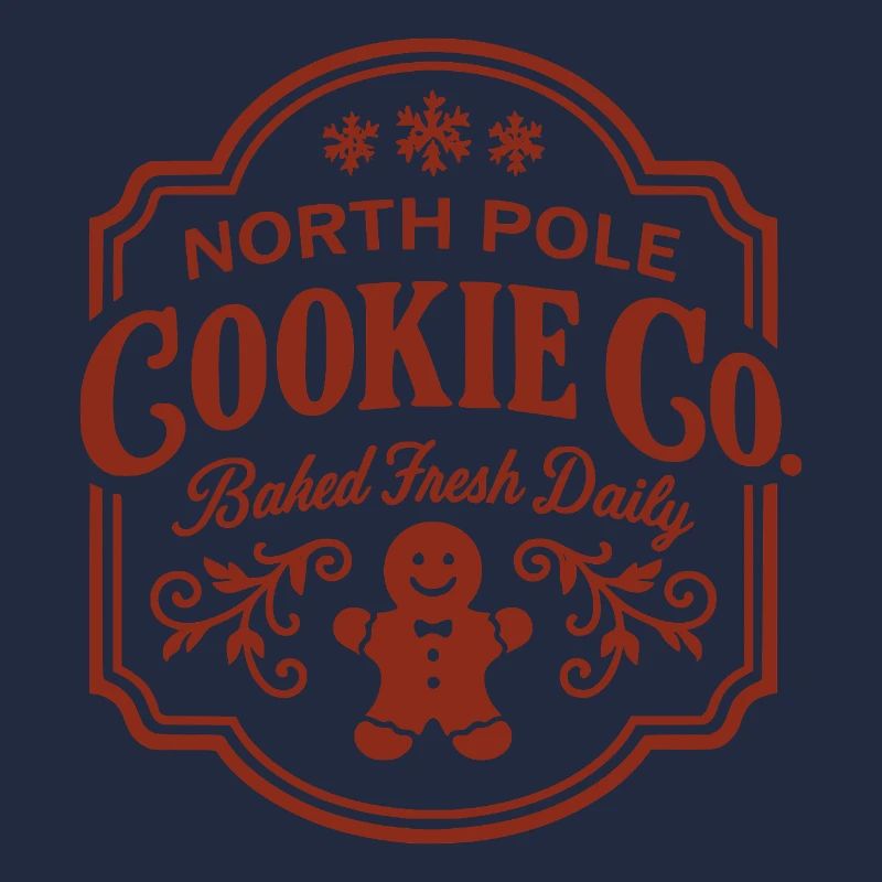 North Pole Cookie Co Logo with Gingerbread