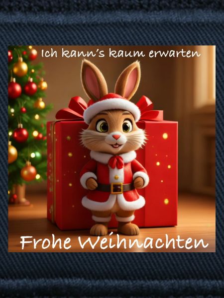 Weihnachtshase im Santa-Outfit