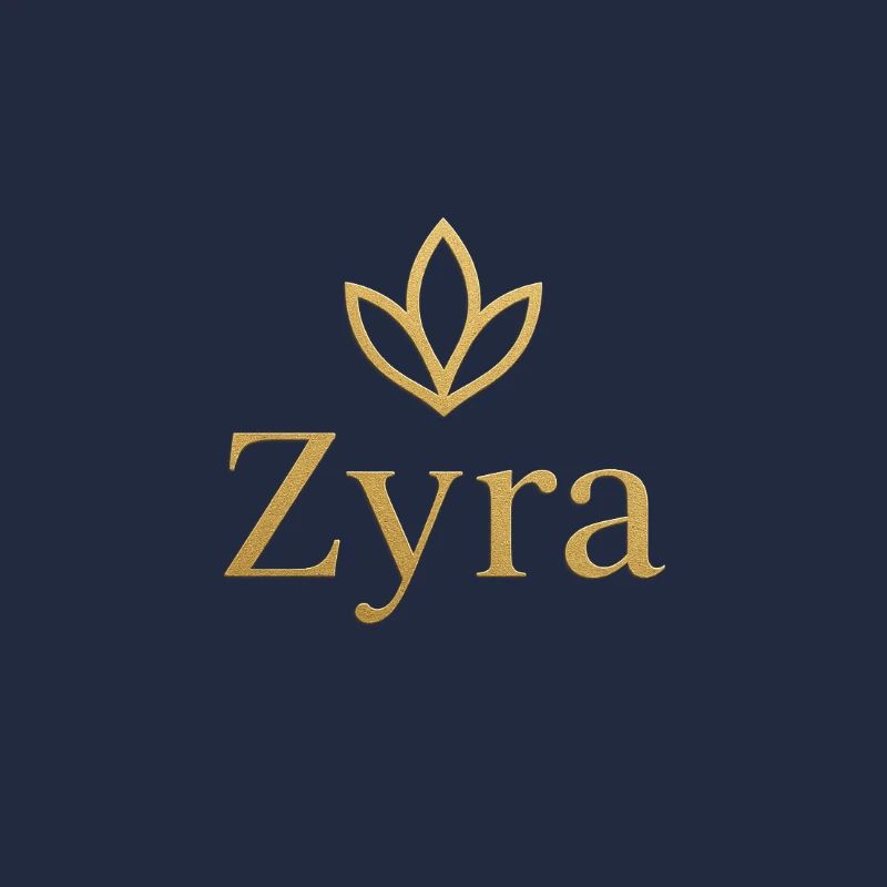 Logo en feuille d’or de Zyra