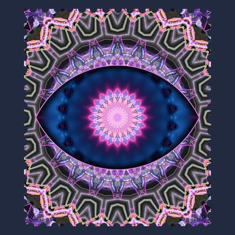 Neon Blau Pink Mandala
