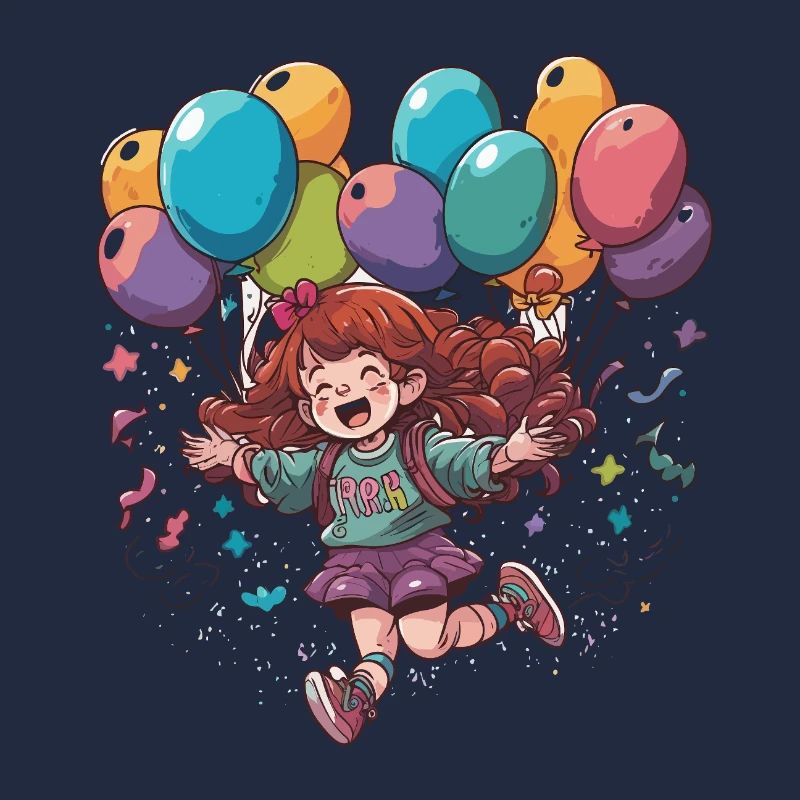 Fröhliches Mädchen mit Ballons