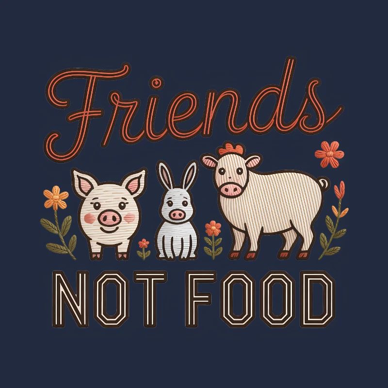 Freunde, nicht Essen – Cooles Veganismus-Logo