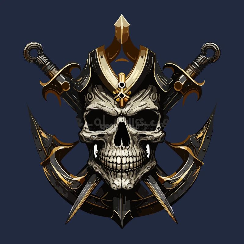 Schädelkrieger mit Schwertern