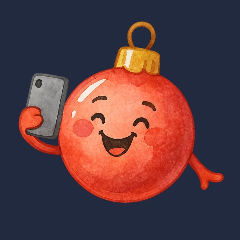 Fröhliche Weihnachtskugel Selfie