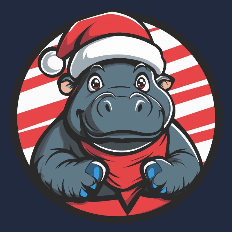 Weihnachts-Hippo Cartoon