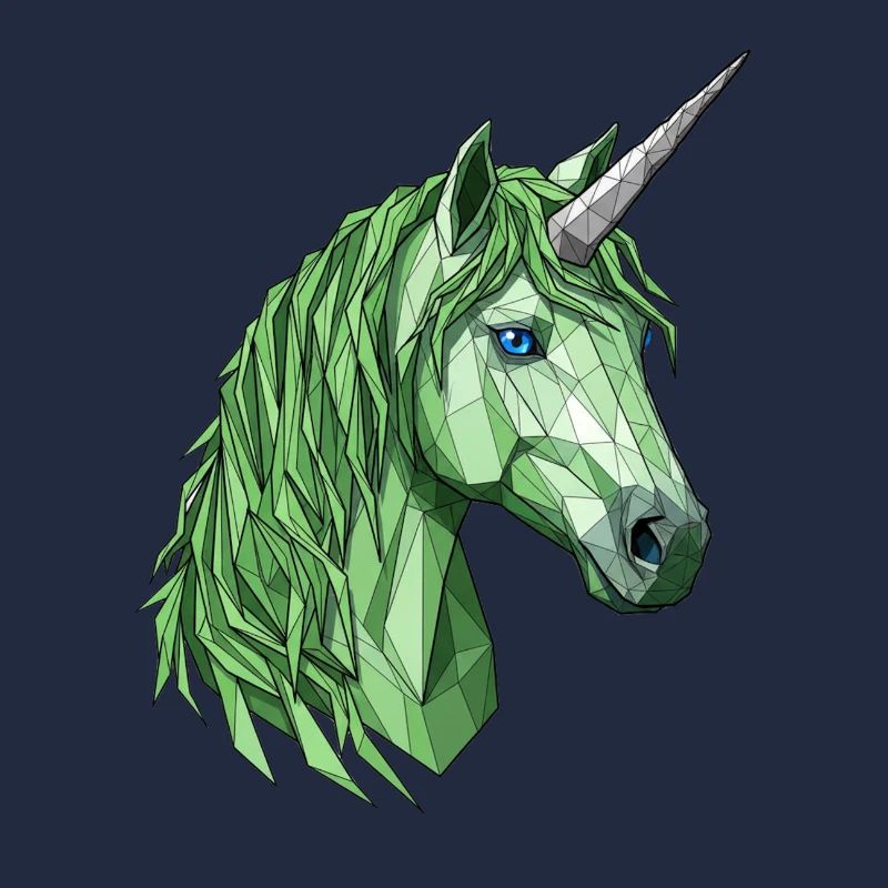 Grünes Polygon-Einhorn