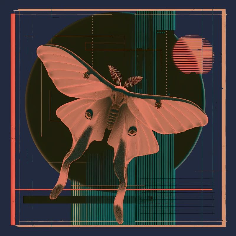 Luna Moth – Geometric Retro Moth Design