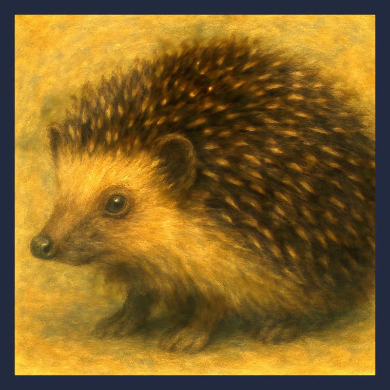 Goldener Igel im Aquarell