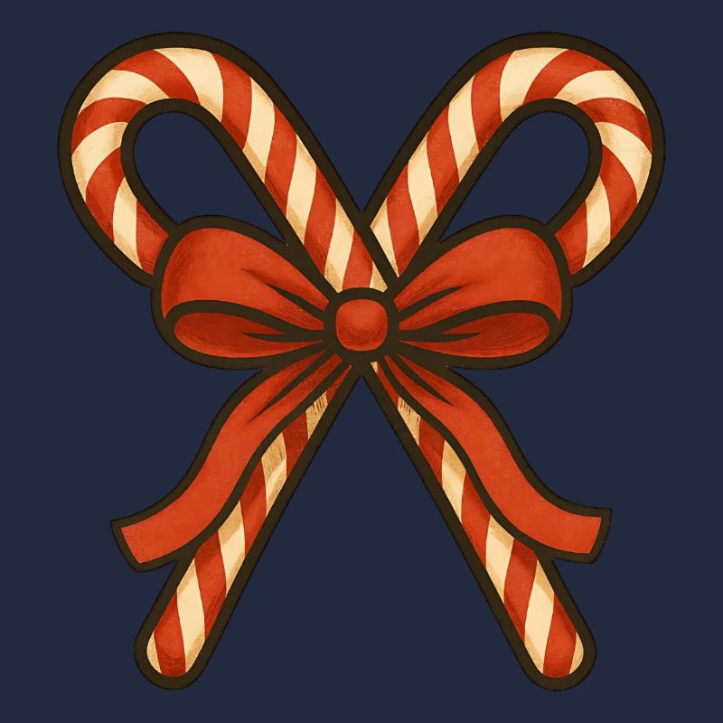 Zuckerstangen mit roter Schleife