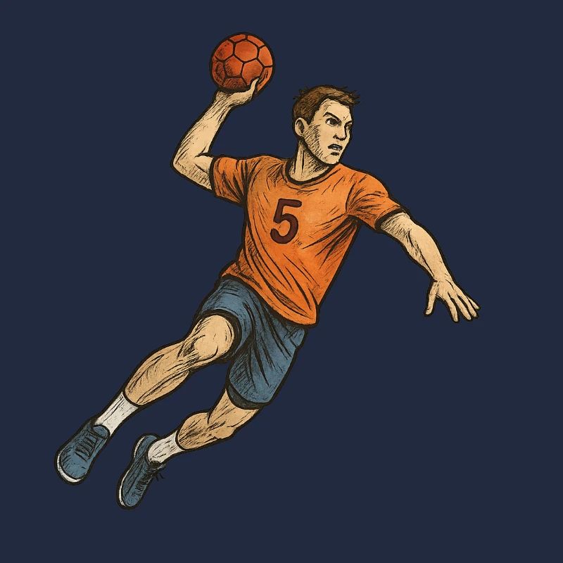 Handball Spieler im Angriff