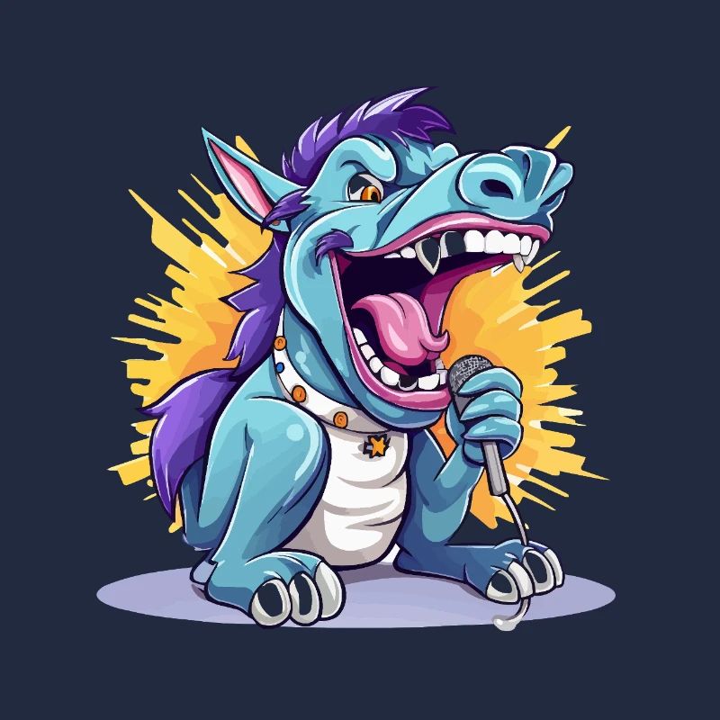 Singender Drache auf Bühne