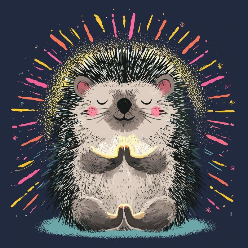 Zen Hedgehog Meditation Hedgehog