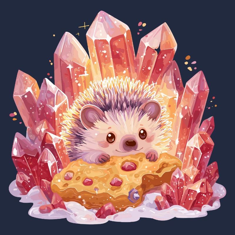 Crystal hedgehog with cookie