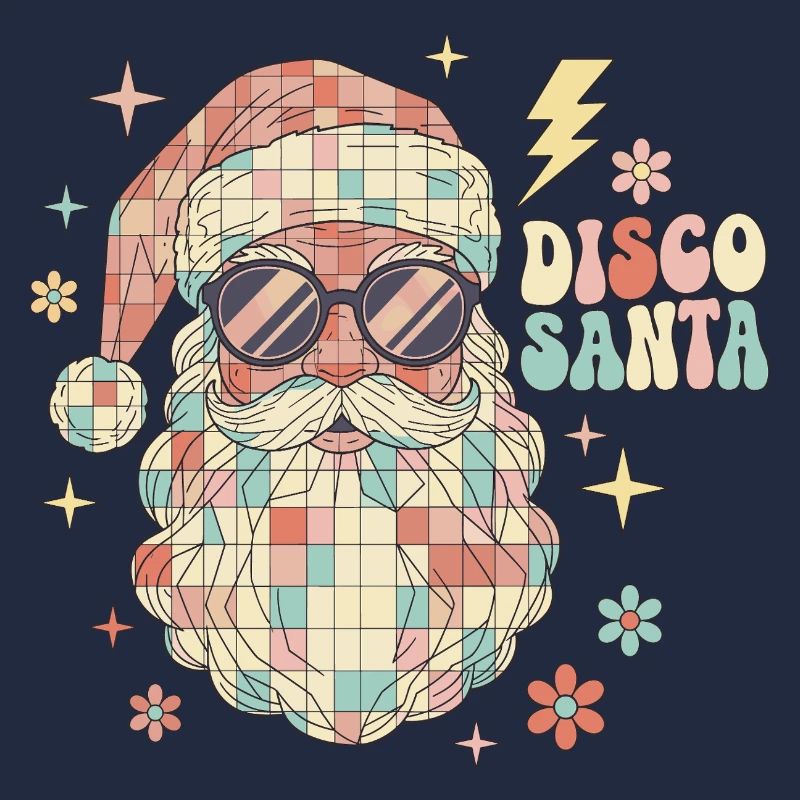 Techno Disco Weihnachtsmann Discokugel Lustig
