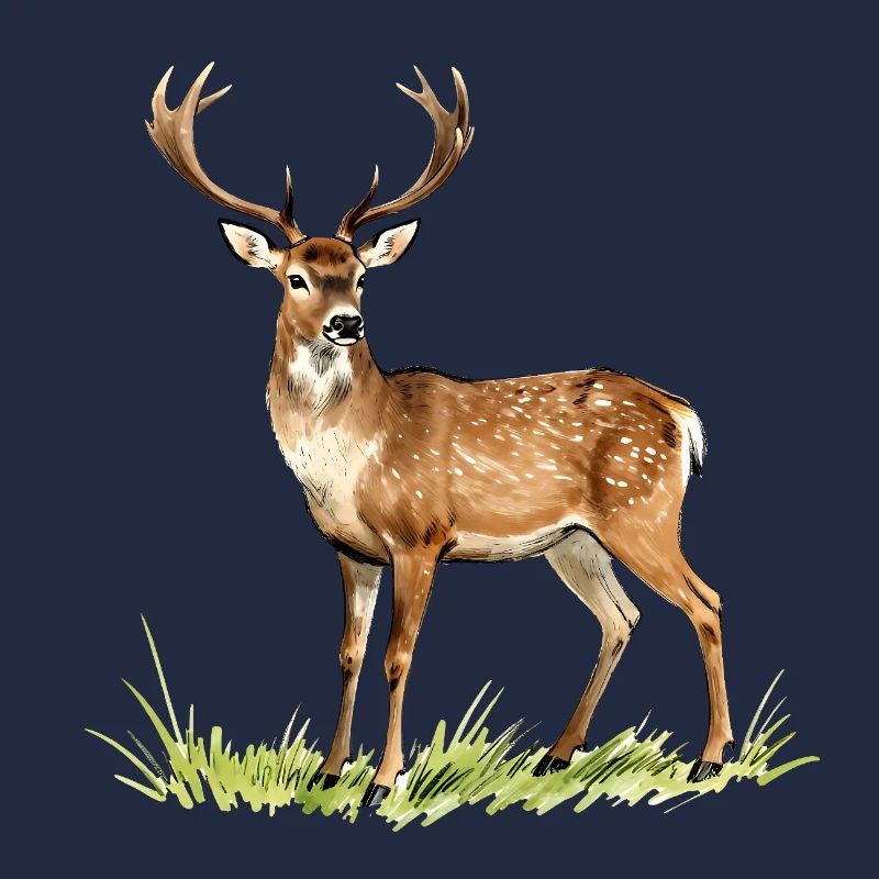 Forest watercolor deer