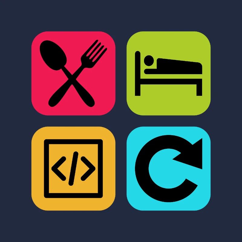 Eat Sleep Code Repeat Funny Quote Dev