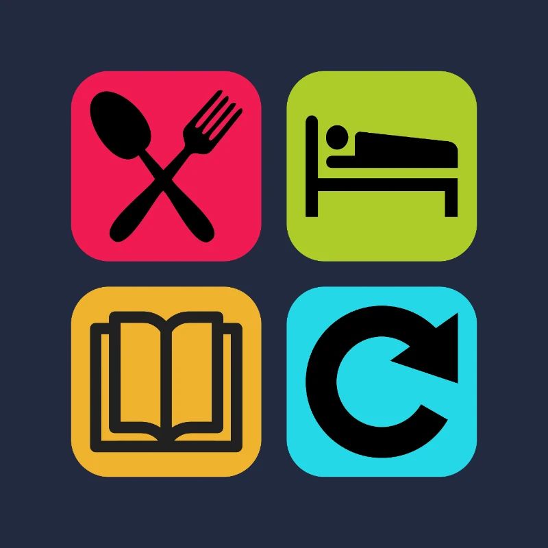 Eat Sleep Read Repeat Funny Quote Book
